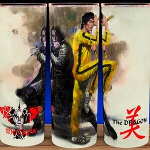 The Crow and The Dragon - Brandon Lee and Bruce Lee Cup Mug Tumbler